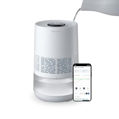 BLUEAIR Humidificador inteligente Premium para habitaciones de hasta 46 m²: depósito de 3,5 l apto para lavavajillas, mejor descanso con tecnología de evaporación, modo automático y nocturno.