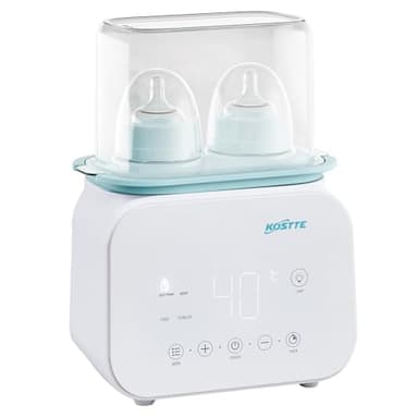 KOSTTE Calienta Biberones, Función de Descongelación, Calentamiento Uniforme Del Líquido, Calentador de biberones eléctrico, Calentador de Alimentos para Bebés, Apto para Tarritos, Blanco