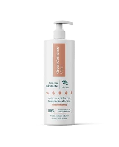GREEN CORNERSS CARE - Crema Hidratante de Avena | 280 ml | Apta para Pieles con Dermatitis Atópica | Con Prebióticos | 99% Natural | Perfecta para Toda la Familia, Apta en Menores de 3 Años