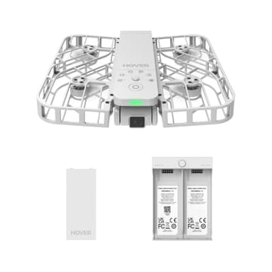 HOVERAir X1 Dron con Cámara, Drone de Bolsillo con Video HDR, Despegue de la Palma, Rutas de Vuelo Inteligentes, Modo Sígueme, Mini Dron con Control Manos Libres, Blanco (Combo)