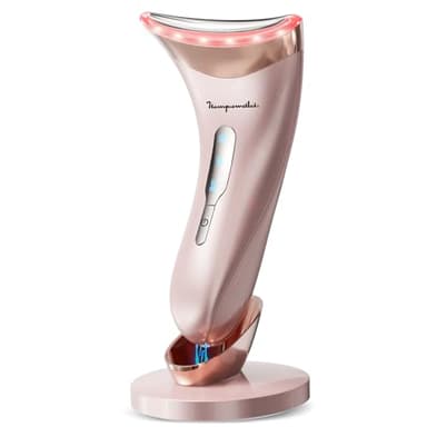 Masajeador Facial Electrico Cara Masaje: Antiarrugas y belleza con Calefacción de 45℃ Aparatos Faciales Reductor de Papada para Mujer - Máquina de Belleza LED EMS Lifting para Líneas del Cuello