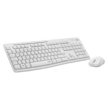 Logitech MK295 Silent Combinación de Teclado y Ratón Inalámbricos con SilentTouch, Seguimiento Óptico, Tecnología Inalámbrica sin Demoras, 90% Menos de Ruido, QWERTY Español, Blanco