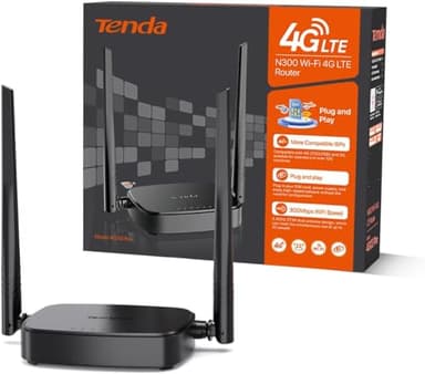 Tenda 4G03 Pro – 4G SIM Router, LTE Router CAT4, WiFi Speed up to 300Mbps, FDD and TDD, Plug&Play, LAN/WAN Ethernet Port, Charging with Power Bank, Compatible with Multiple Carriers