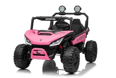 Coche eléctrico para niños T-Rex Ride 4x4, Dos plazas, 24V, Rosa, Reproductor MP3 con Entrada USB/AUX, tracción 4x4, batería de Litio, suspensión, Control Remoto, Luces LED