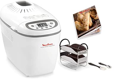 Moulinex Home Bread Baguette, Panificadora, 16 programas, tamaño familiar hasta 1,5 kg, amasar pan, baguettes, incluye accesorios para 8 Mini Baguettes, Molde Antiadherente, OW6101