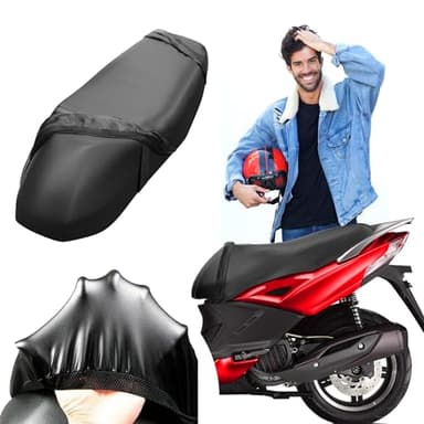 Autodomy Funda Asiento Moto Talla L para Asientos de 68 a 78 cm | Funda para Asiento Moto Antideslizante y Resistente a Arañazos | para Todo Tipo de Motos y Scooters | Protege de la Lluvia y el Sol