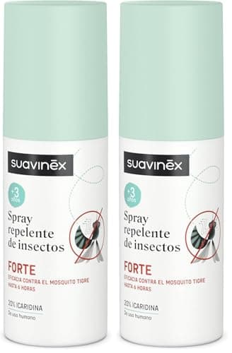 Suavinex, Spray Repelente de Mosquitos e Insectos Forte, Apto Niños +3 Años y Embarazadas, Eficaz contra el Mosquito Tigre, Común y Garrapatas, con 20% Icaridina, Hasta 10 Horas de Eficacia, 100 ml