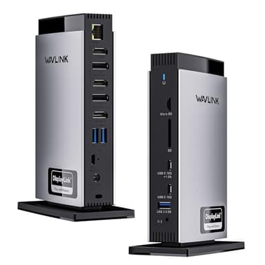 WAVLINK Displaylink Laptop Docking Station con 3 HDMI, USB C Dock Triple Pantalla 4K60Hz, Carga 100W para M1 M2 M3 M4 Mac y Windows, 2DP, 5 Puertos USB, Puerto Ethernet, Compatible con MacBook Neo