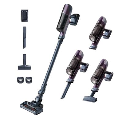 Rowenta XPert 6.60 - Aspiradora escoba versátil sin cable, con 3 funciones en 1 multiespacios, batería de litio, 2 velocidades, gatillo Boost, ligero y portatil, Lila RH6838