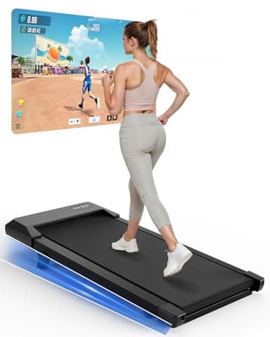 Copant Cinta de Correr con 6% Inclinación, Cinta de Correr con LCD Scarn, 2.5 HP Caminador con App &Mando a Distancia，Carga MAX 136kg, 1.5-6km/h para el hogar o la Oficina
