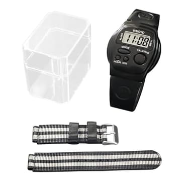 VISIOYO Reloj Parlante en Español para Ciegos - con Voz Clara para No Videntes y Adultos Mayores | Dice la Hora Automáticamente y Alarma | Incluye Correa de Nylon Resistente