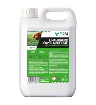 EQM - ECO-507 - Limpiador e Higienizante de Césped Artificial - 5L - Limpia, Higieniza y Perfuma - Formato Ahorro, Larga Duración - No Tóxico