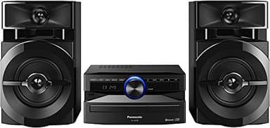 Panasonic SCUX100EK Home Audio Mini System Microcadena (USB, Bluetooth, Acabado Mate, Estereo, MAX JukeBox, 300 W, De 2 Vías, DJ, Subwoofers De 13 cm) Color Negro