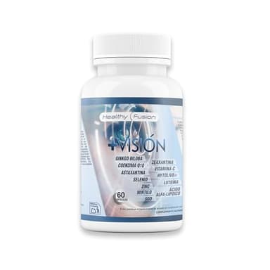 Healthy Fusion Más Visión | Potente protector ocular | Mejora la calidad de tu vista | Fortalece el tejido ocular y la retina | Elimina la vista cansada | Luteína, Coenzima Q10, Mirtilo | 60 caps