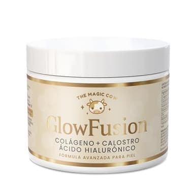 The Magic Cow GlowFusion | Supercolágeno Hidrolizado Marino, Calostro Bovino, Ácido Hialurónico, Biotina, Zinc, Vitamina C | Belleza Total, Piel Radiante, Cabello y Uñas Saludables | Dosis 30 días