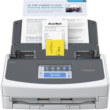 ScanSnap iX1600 Blanco - Escáner de Documentos de Oficina - ADF Scanner, Doble Cara, WiFi, Pantalla táctil ADF, USB 3.2
