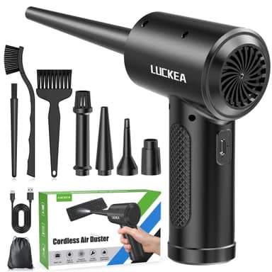 Aire Comprimido Limpieza PC Air Duster - 3 Velocidades Soplador de Aire Potente con Luz LED, 6000mAh, Soplador de Polvo para Teclado Coche Oficina, Alternativa Aire Comprimido o Compressed Air