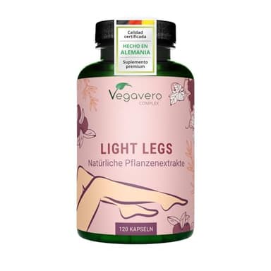 Vegavero Piernas Cansadas | 120 Cápsulas | Circulacion + Light Legs + Retencion Liquidos | SIN ADITIVOS | Con Centella Asiática & Arandanos | Vegano