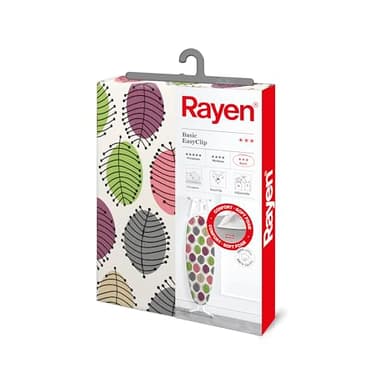 Rayen | Funda Tabla de Planchar Universal | Funda de Planchar Ajuste EasyClip | 2 capas: Espuma y tejido 100% Algodón | Gama Basic | Medida: 130 x 47 cm | Estampado