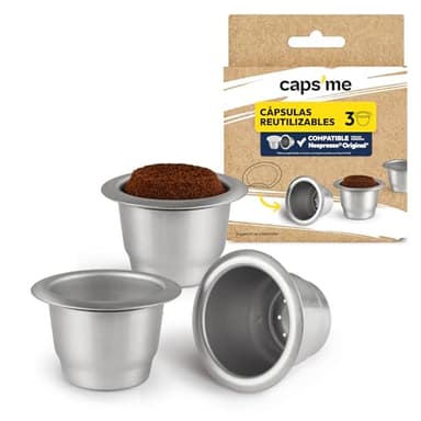 CAPSME - Pack recarga cápsulas reutilizables para Nespresso Original (3 Cápsulas)