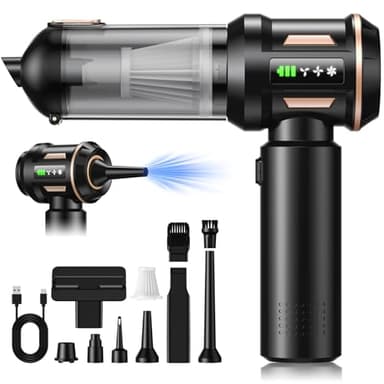 SLOKSFil 2026 Aspiradora de Mano,28000PA Aspiradora Mini 4 en 1 Sin Cable, Autovaciado con un Solo Botón y, 3 Niveles de Succión Motor sin Escobillas, para el/HogarPelos/Animales/Cocina