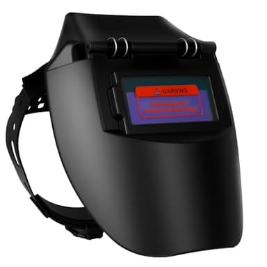 Gevvnss Casco de Soldadura,Alimentación Solar,92 X 42 mm Visión Clara,con Oscurecimiento Automático,Molienda Semicerrado para Soldadura Mig,Arco y TIG,Negro