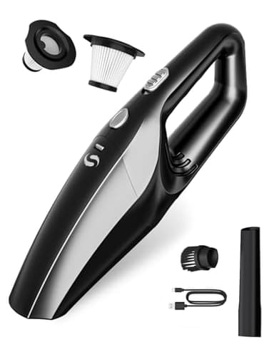 SERVOMASTER Aspirador De Mano Potente, Aspirador Coche Recargable, Aspiradora De Mano Sin Cable Pare Filtro HEPA, Accesorios para Limpieza Interior, Mini Aspiradora para Hombres y Mujeres