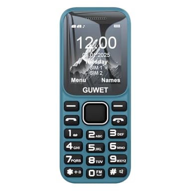 Guwet A2 2G Teléfono Móvil para Personas Mayores, Teclas Grandes, Función SOS, Volumen Alto, Llamada Rápida, Doble SIM Doble Standby, Color Azul