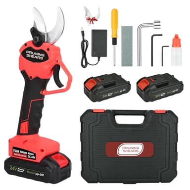 Tijeras de Podar Electricas 40mm,Tijeras de Podar Bateria 24v,2x3000mAh Bateria,Adecuado Para JardineríA，Huertos, Parques,Arboles Frutales,Bellota