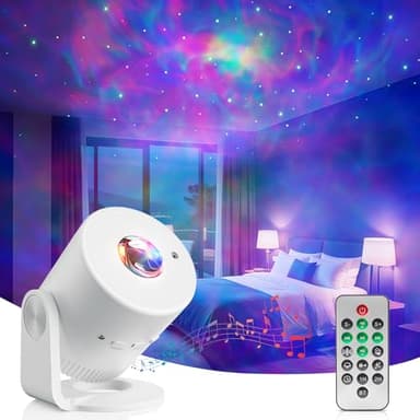 Swoieltr Proyector de Galaxias y Estrellas Real, Proyector Estrellas Techo con Control Remoto, 33 Modo Proyector Estrellas Función de Tiempo Rotación 180 °Luz Nocturna Regalo para Niños y Adultos