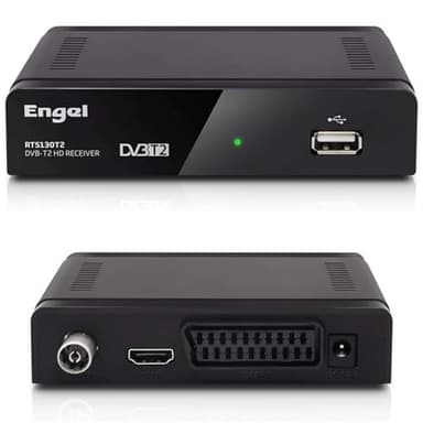 Engel RT5130B Receptor decodificador TDT DVB-T2 HD Grabador con Función Timeshift y PVR USB Reproduce MKV H264 MP3 JPEG Salida HDMI Compatible MPEG2 Ideal para TV Digital Terrestre
