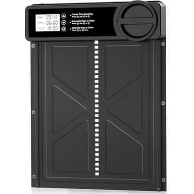 INNOLAND Puerta Gallinero Automatica Grande con Pantalla LCD, Puerta Automática Gallinero con Función Manual y Temporizador | Aluminio | Anti-atrapamiento, Puerta Gallinero Alimentada por Batería