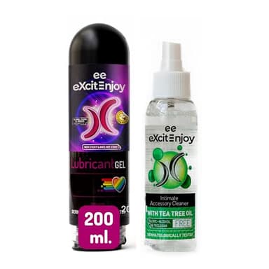 Excite Pack Lubricante Anal a Base de Agua con Árnica 200 ml + Limpiador de Juguetes Íntimos y Copas Menstruales 100 ml | Cuidado Íntimo Completo | Vegano y Dermatológicamente Testado