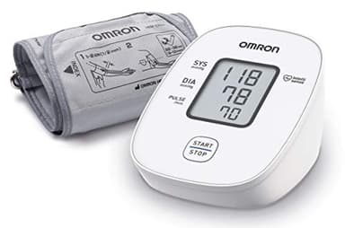 OMRON X2 Basic Tensiómetro de Brazo digital, medidor de tensión arterial y pulso preciso, aparato de tensión arterial validado clínicamente
