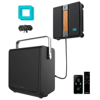 Cecotec Robot Limpiacristales con Estación de Carga, App y Mando Conga Windroid W100 Station. Pulveriza, Limpia y Seca, 6300Pa, Autonomía 120mins, 2 Mopas y 4 Sprays, 5 Modos, Sistema de Seguridad