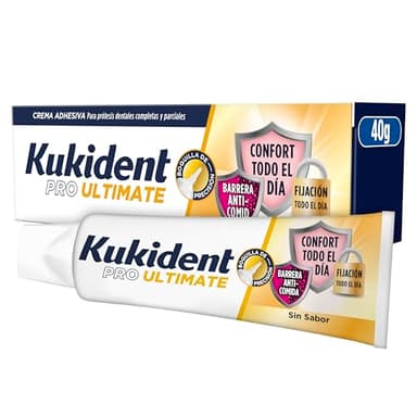 Kukident Pro Ultimate Crema Adhesiva para Prótesis Dentales Completas Y Parciales sin Sabor 40 g