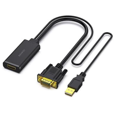 BENFEI Adaptador VGA a HDMI, convertidor 1080P con Audio Desde Ordenador/portátil Fuente VGA a HDMI TV/Monitor