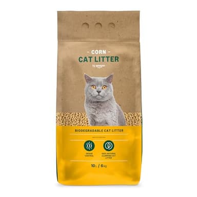 by Amazon, Arena para Gatos Clumping Corn, 10 L (Paquete de 1) (Anteriormente una Marca de Lifelong, el Mismo Producto)