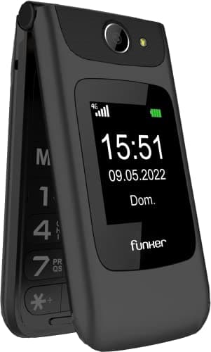 Funker C200 Comfort 4G - Teléfono móvil 4G VoLTE de Tapa para Mayores, Botones y Teclas Grandes, fácil de Usar, botón SOS, USB-C, 3 memorias directas, 2000 contactos, Bateria 1000mAH