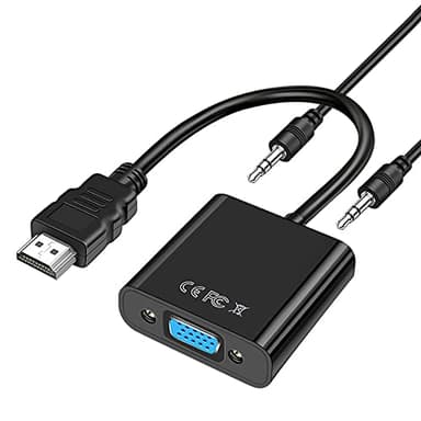 Vinmooog Adaptador HDMI a VGA, 1080P, Chapado en Oro con Cable de Audio para PC, TV, Ordenadores Portátiles y Otros Dispositivos HDMI