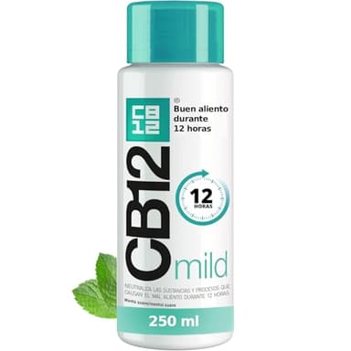 CB12 Enjuague bucal - Combate la causa principal del mal aliento - efecto probado científicamente durante 12 horas - 250ml Menta Suave