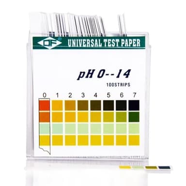 XUKZIMA Kit de tiras de prueba, 100 reactivas pH y orina para la medición de la acidez corporal, aplicación universal (pH 0-14), prueba para saliva, jabón, líquidos, agua, laboratorio, y pH piscina