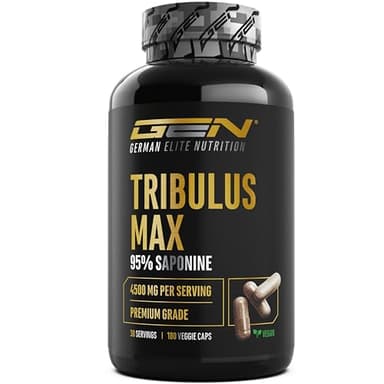 Tribulus Max - 180 cápsulas - alta dosis con 4500 mg por dosis diaria - 95% de saponinas - extracto puro de Tribulus terrestris 10:1 - sin aditivos innecesarios, vegano
