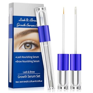 Serum Pestañas y Cejas Crecimiento Set 2 Piezas, Serum Pestañas Crecimiento + Serum Cejas Crecimiento y Densidad, Fortalecedor de Pestañas, Lash Serum para Crece Pestañas Rápido Mujer