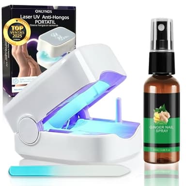 SÚPER Dispositivo ONLYNDS® PREMIUM Limpieza Laser para Eliminar Hongos Uñas Pies + ACEITE Esencial + Lima | Dispositivo CERTIFICADO Láser Hongos Uñas 460nm Luz Azul | Altamente Efectiva CONTRA Hongos