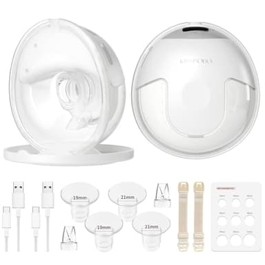 KISSBOBO K5 Sacaleches electricos doble,19 niveles 4 modos,280mmHg fuerte potencia de succión sacaleches manos libres,indoloro saca leche materna electrico(Blanco 2 Piezas)