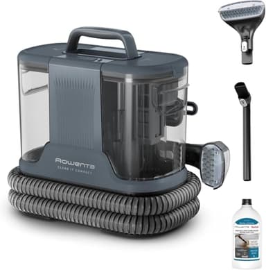 Rowenta Clean It Compact, Aspirador de tapicerías, Limpiador de manchas y moquetas, Suciedad de mascotas, Potencia de 400 W, Portátil multiusos, Rápido y fácil, Diseño Compacto, IN3011F0
