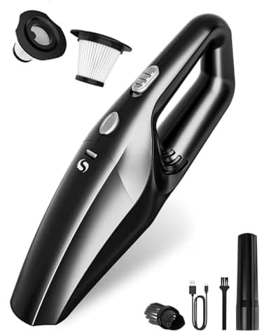 SERVOMASTER Aspirador De Mano Potente, Aspirador Coche Recargable, Aspiradora De Mano Sin Cable Pare Filtro HEPA, Mini Aspiradora para Hombres y Mujeres, Accesorios para Limpieza Interior