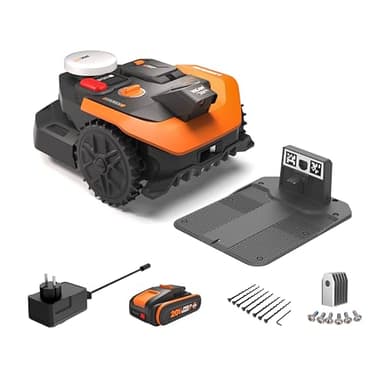 WORX WR305E Landroid Vision Cloud 2 WD Robot Cortacésped Sin Cable Perimetral hasta 500 m², IA, Navegación VSLAM+RTK Cloud, Mapeo Automático y App