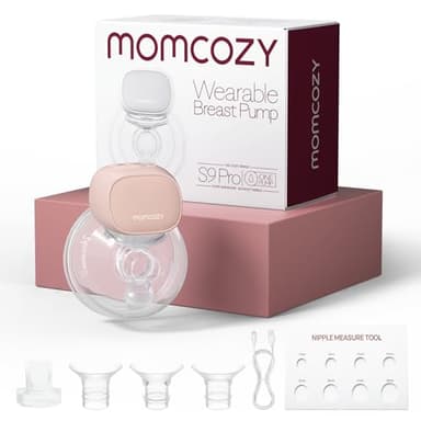 Momcozy S9 Pro Sacaleches Electricos Actualizados, Sacaleches Manos Libres con Pantalla LED, Extractor de Leche Eléctrico Portátil con 2 Modos y 9 Niveles (Pink, 1 Pack)